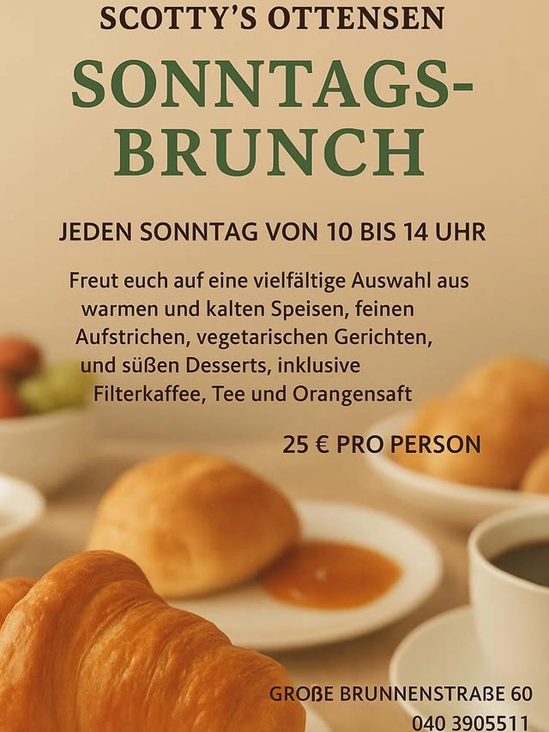Scotty’s - Restaurant - Brunch-Menü-Flyer